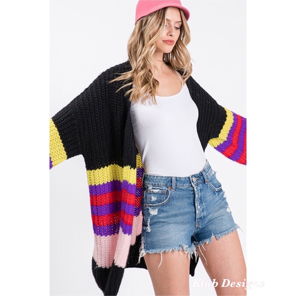 ❤️LAST 1! Striped Bubble Sleeve Sweater Cardigan! - Picture 5 of 10